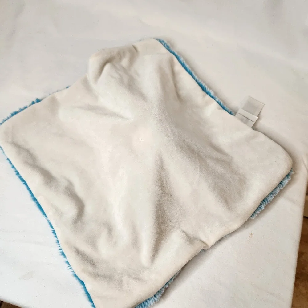 Animal Adventure Elephant Lovey Baby  Security Blanket Blue White Frosted12 x 13